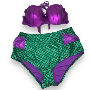 Disney The Little Mermaid Ariel Cosplay 2-Piece Swimsuit Swim Top XL Bottom 0X